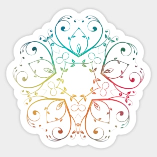 Rainbow abstract flower design 09 Sticker